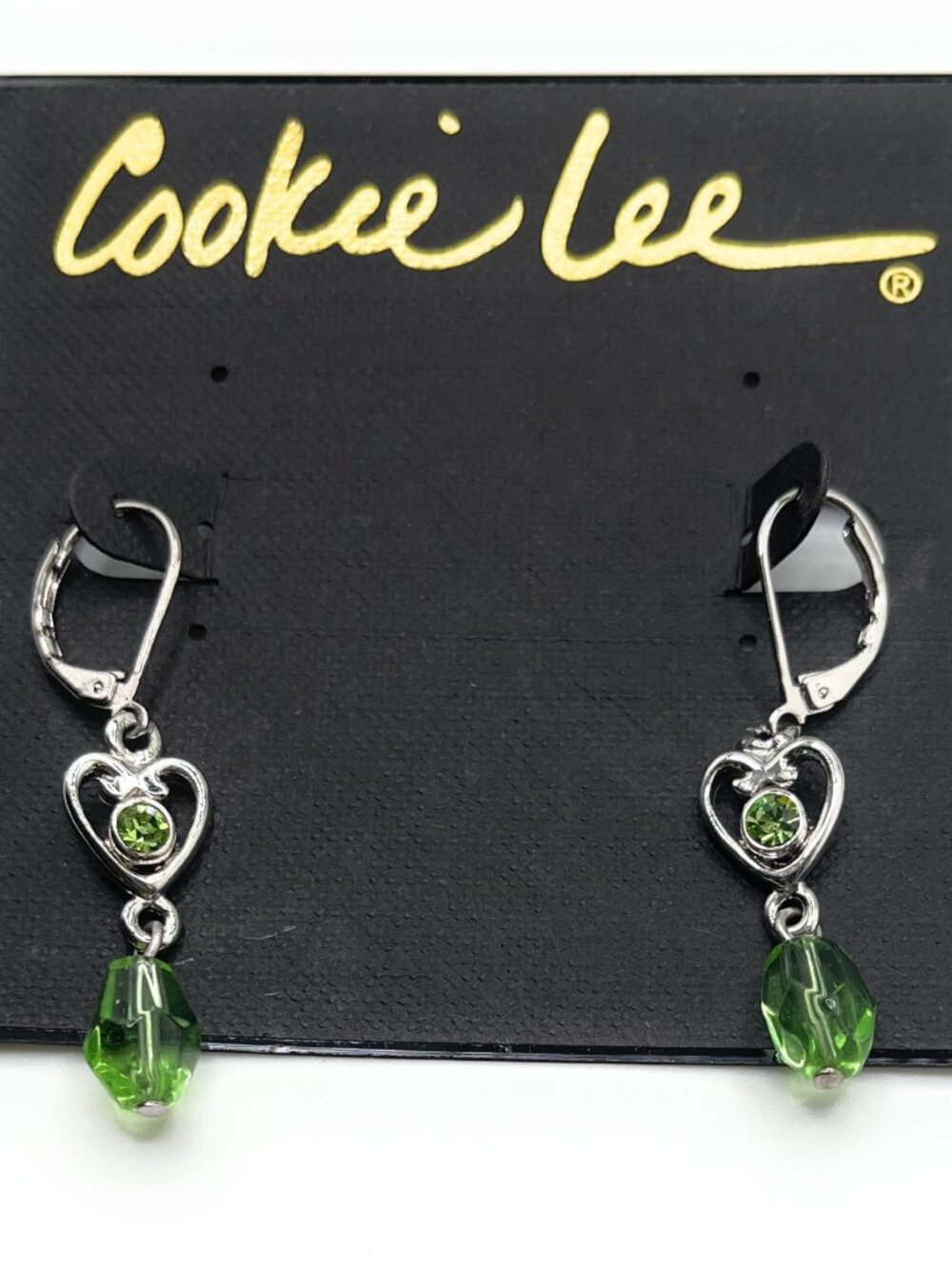 25380 Green Beaded Cookie Lee Earrings (D99)